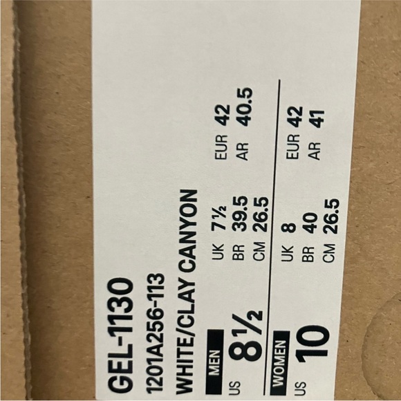 NEW! With Box! ASICS GEL-1130 White/Clay Canyon, 8.5 - Picture 9 of 10